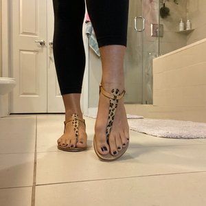 Boutique Italian Leather Calf Strapped Sandals 10